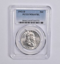 1952-D Franklin Half Dollar MS64 FBL PCGS Blue Label picture