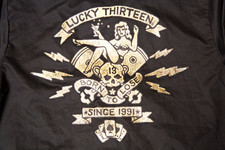 Used  Lucky 13 Men's Black Full Zip Embroidered Skull Jacket 3XL Big & Tall  picture