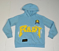 VTG Kids The Simpsons by Freeze Hoodie Size 8 90s Bart Simpson Lite Blue Stained picture