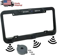 License Plate Waterproof Rear View Reverse Backup Camera Kit   3 Parking Sensor picture