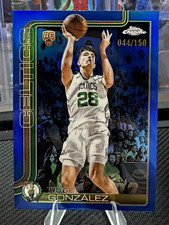 Topps 2025-2026 Chrome Hugo Gonzalez Celtics #278 Rookie 044/150 Blue Refractor picture