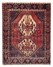 Vintage Traditional Hand-Knotted Area Rug 4'11
