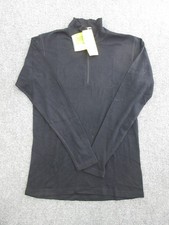 Smartwool Pullover Mens Large Black 1/4 Zip 100% Merino Wool Base Layer Top picture