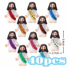 10/60Pcs Mini Jesus Decorations Cartoon Statue Set for Holiday Party Scene Decor picture