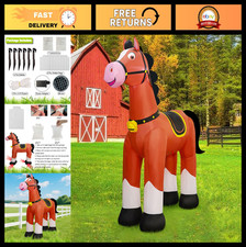 Giant 6.2FT Inflatable Horse with LED Lights - Air-Blown Holiday Yard Decor picture