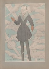 1931 photolithograph of Noel Coward, English playwright by Max Beerbohm picture