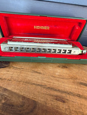 Vintage HOHNER Chromonica 270 Chromatic Harmonica Key A Silver Chrome Round Case picture