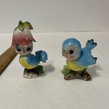 Norcrest Anthropomorphic Blue Birds on Branch Japan Salt & Pepper Shakers READ picture