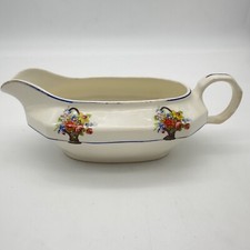 Vintage Antique Edwin M Knowles China Co Semi Vitreous Creamer Bowl Pink Floral picture
