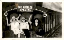 Los Angeles CA Women on Train STUDIO PROP c1920s-30s Real Photo Postcard bhn picture