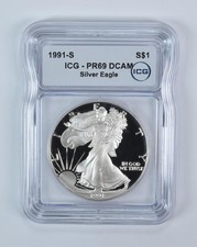 1991-S American Silver Eagle PR69 DCAM ICG picture
