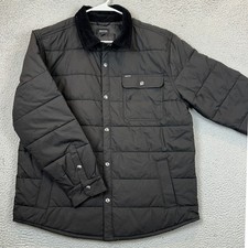 Brixton Cass Jacket Mens XL Quilted Puffer Black Corduroy Collar Insulated EUC picture