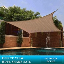 Ifenceview Brown 16'x16'-16'x48' Rectangle Sun Shade Sail Patio Canopy Awning  picture