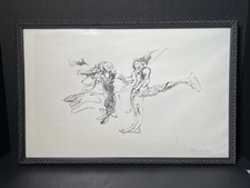 Hermia Boyd Framed Matted Signed Numbered 5/25 Whimsical Dancing Lithograph 1976 picture