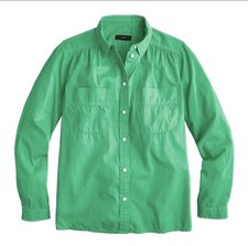J.Crew Garment-Dyed Utility Shirt  100% Cotton Poplin GREEN Sz 6  picture