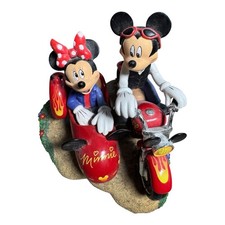 Disney Highway Sweethearts Mickey Minnie Motorcycle Sidecar Statue LE #2400  picture