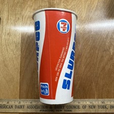 Vintage 1980s 7-Eleven Slurpee Paper Cup Red White Blue Prop Style 7-11 picture