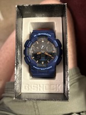 Casio Men's Watch G-Shock Quartz Ana-Digi Dial Blue Resin Strap Dive GA100L-2A picture