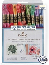 DMC Variegated Embroidery Floss Pack 36 Skeins 18 Colors Cotton Thread picture