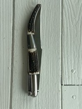 VINTAGE J.J. MARTINEZ 18-INCH CARRACA NAVAJA WITH STAG HORN (TDW045875) picture
