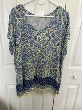 Westport 1962 Yellow Floral Top Size 3X picture