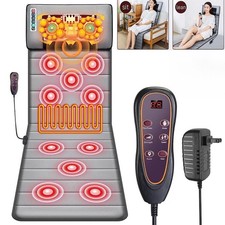 Full Body Electric Massage Mat w/Heat Vibration Massage Pad Cushion Back Massage picture