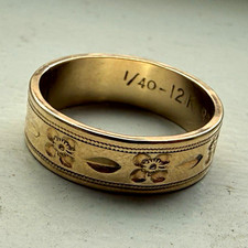 Antique 12K Gold Filled Orange Blossom Band Size- 6.5 picture