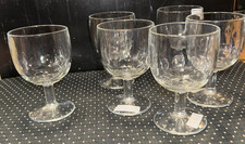 Vintage Bartlett Collins Thumbprint Clear Glass Goblet 6 Inches Tall  picture