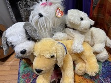 Ty TySilk Plush Dog Beanie Lot 2002 2003 Rebel Tidbit Foofie Herder picture