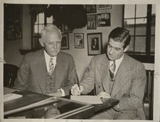 Bucky Harris, Hall Of Famer, New Nationals Contract 1938, Original Type 1 Photo. picture