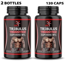 TRIBULUS TERRESTRIS 7500mg 96% SAPONINS BIG MUSCLE BODYBUILDING PILLS 120 CAPS picture