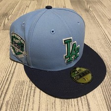 Rare NWT LA Dodgers 50th Anniv 1958-2008 NEW ERA 59FIFTY Fitted Hat 7 1/2 GRN UV picture