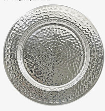 Colletta Home Stainless Steel Hammered Charger Plates, Round, 6-Pack, Silver picture