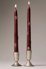 Anthropologie Mystic Icon Taper Candles  Red Gold Halloween Witchy Set Of 2 NWT picture