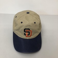 VINTAGE San Diego Padres Hat Cap Strap Back Mens One Size Beige MLB Baseball 90s picture
