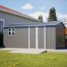 14x10 FT Large Outdoor Storage Shed with Floor Base, Ventilated, for Mower Bike picture