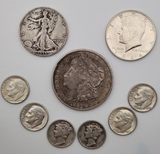 2.60 Face Value 90% Junk US Silver Mixed Lot $1 Morgan Dollar Halfs Dimes SM-iA6 picture