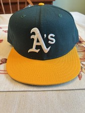 Vtg New Era Oakland A’s Diamond Collection Pro Model Hat Size 7 5/8. Made In USA picture