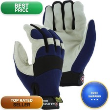 Majestic 2152/9 Bald Eagle Mechanics Glove Pigskin Palm And Stretch Knit Back picture
