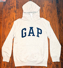 NWT GAP Kids Gray Logo Pullover Hoodie Fleece Long Sleeve Unisex Kids Size XXL picture