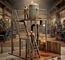 Industrial Water Tank Platform Diorama 1:12 1:18 Scale 3D Printed 6 or 4 Inch picture