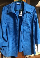 AVENUE, WOMEN'S 22/24 Blue Knit Ultimate Fit TOP, LIGHTWEIGHT, NEW WITH TAGS picture