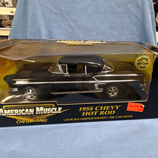Ertl Collectibles American Muscle 1:18 1958 Chevy Hot Rod Black Diecast LE picture