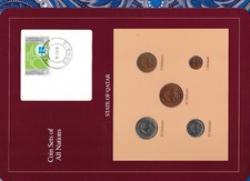 Coin Sets of All Nations Qatar 1973 - 1987 UNC 25, 50 Dirhams 1987 picture