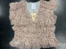 Entro Make You Smile Floral Top Blouse, Medium, BNWT picture