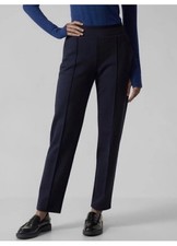 Women's Athleta Venice Pintuck Navy Trousers Size 6 Cropped picture