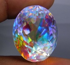 Natural Rainbow Mystic Topaz Certified Oval Cut AAA 68Ct+ Loose Gemstone picture