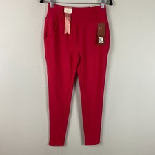 Indero Skinny Pull On Skinny Ankle Pants Size S/M Pink Pockets Scuba picture