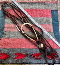 Braided Rawhide Hackamore Bosal W/ Hanger Horse Hair Mecate Bridle Horse Riding picture