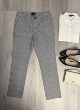Talbots Hampshire Gray Plaid Dress Pants Size 8 picture